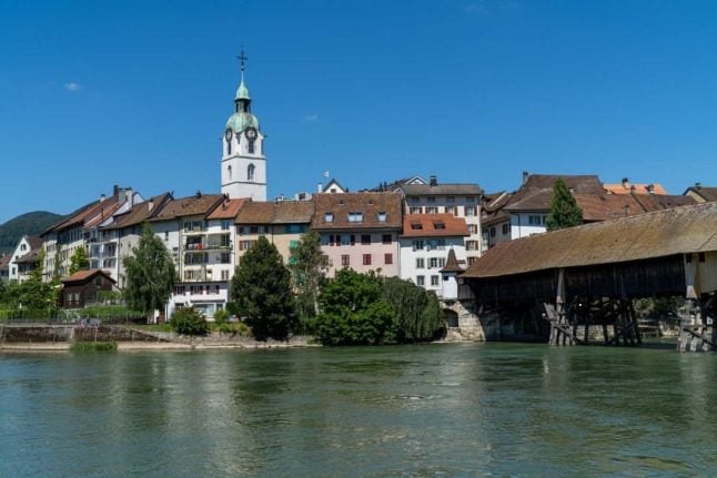 Olten's old town in Switzerland. 